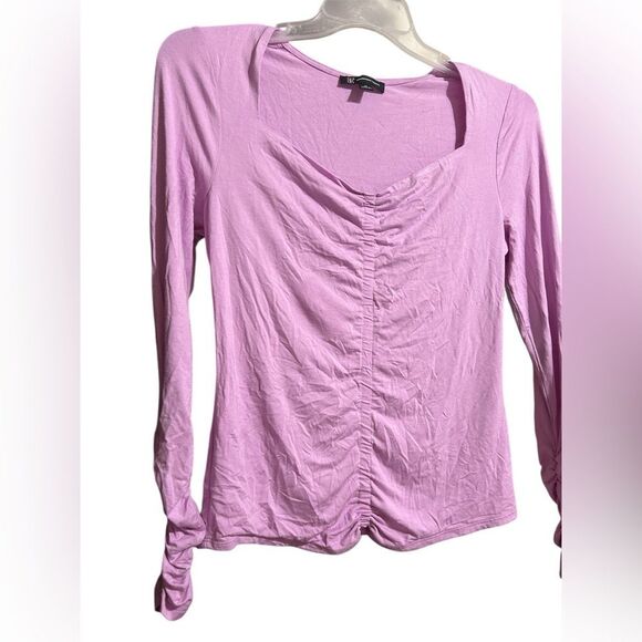 INC International Concepts Women's Lavender Ruched Blouse - Picture 6 of 13